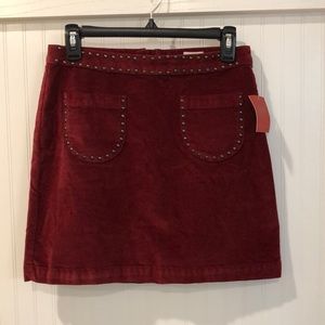 Maroon suede miniskirt